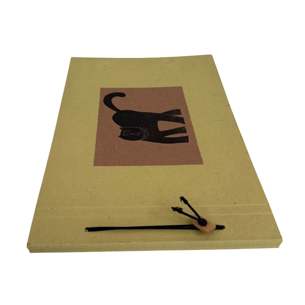 VTG Felice Botta Firenze Italy Handmade Cat Photo Album Scrapbook‎ Paper Journal